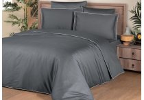 Постельное белье сатин Premium La Romano - Lucca Grey (Турция), полуторный